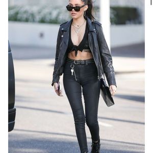 Carmar Waxed Denim High Rise Black Jeans 26